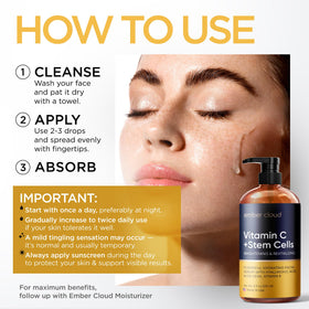 Ember Cloud Vitamin C Serum texture on hand
