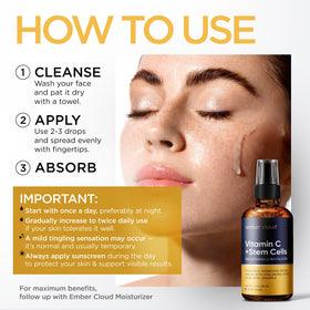 Ember Cloud Vitamin C Serum with Aloe Vera and Hyaluronic Acid ingredients