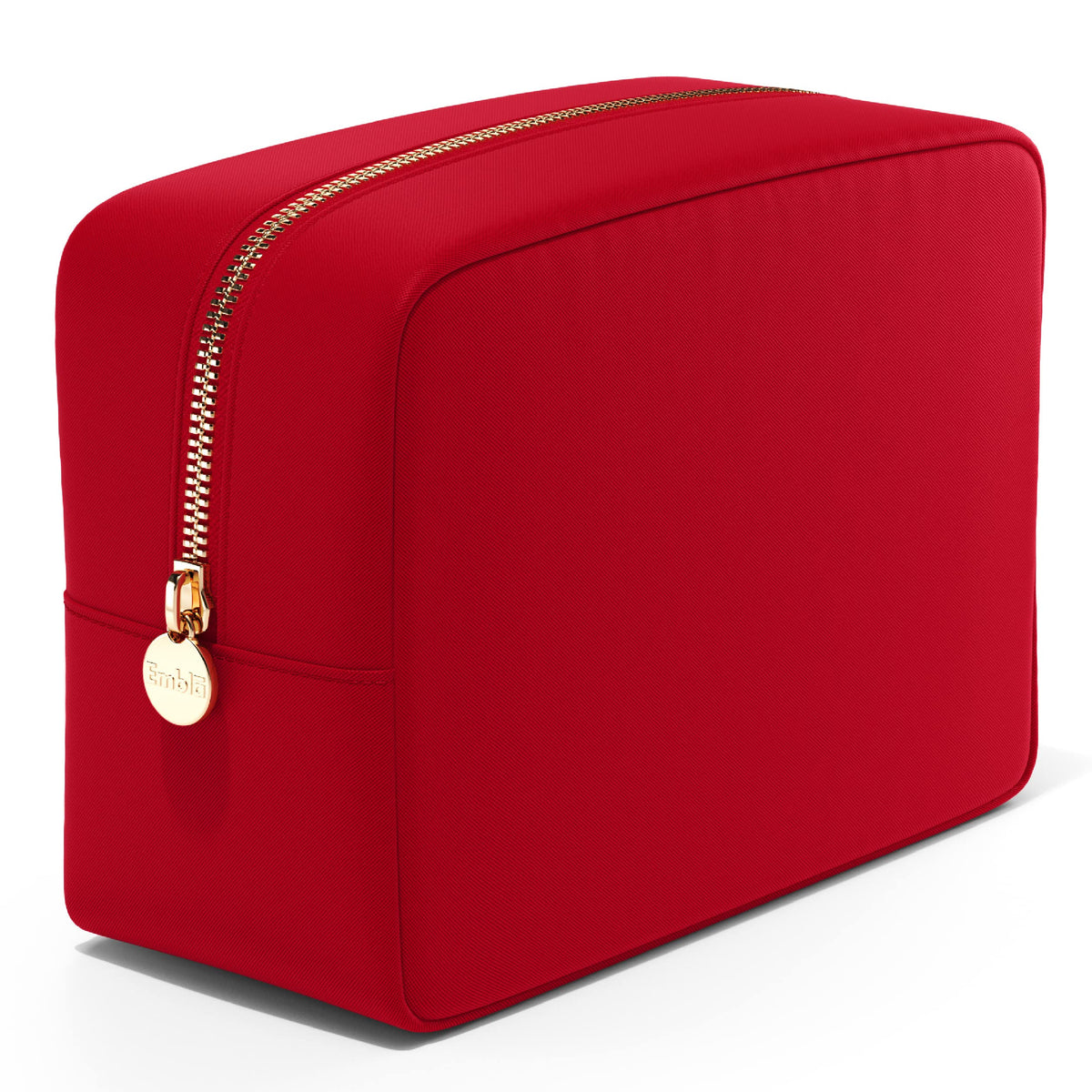 Embla Large Makeup Bag front view in red