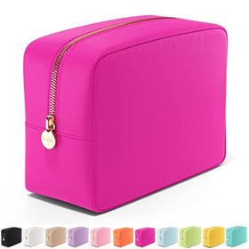 Embla Large Makeup Bag in fuchsia pink front view