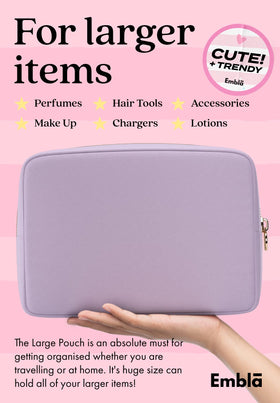 Embla Large Makeup Bag Lavender side view