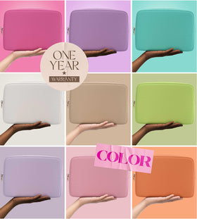 Embla Large Makeup Bag lifestyle scene on a vanity