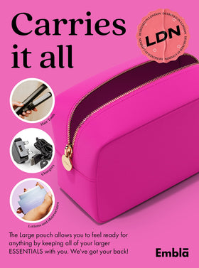 Embla Large Makeup Bag with cosmetics and toiletries