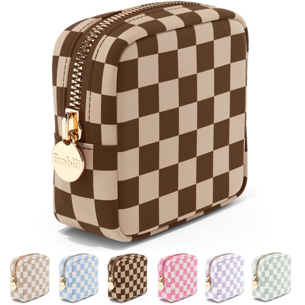 Embla Makeup Bag front view in pink