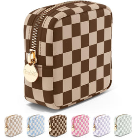 Embla Makeup Bag front view in pink