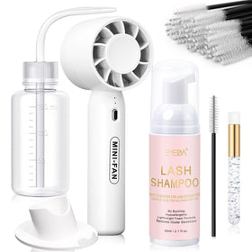 EMEDA Lash Shampoo Kit with mini fan and accessories