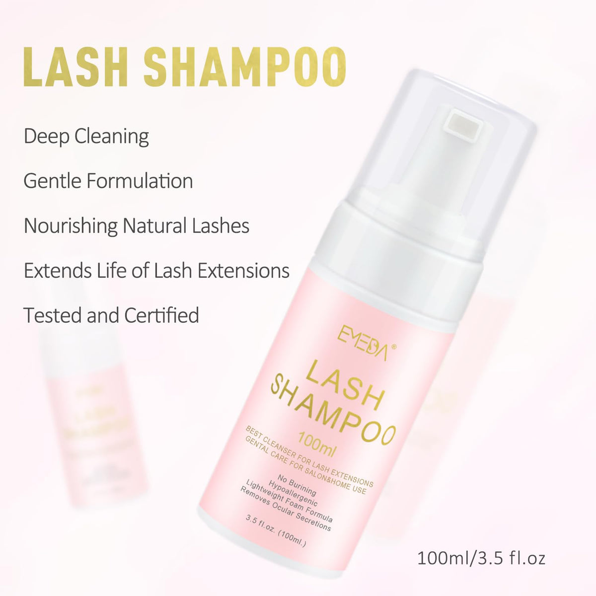 EMEDA Lash Shampoo Kit with soft head brush