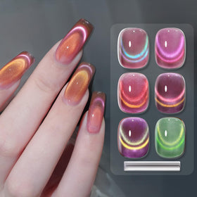 Emerald green cat magnetic eye gel nail polish bottle