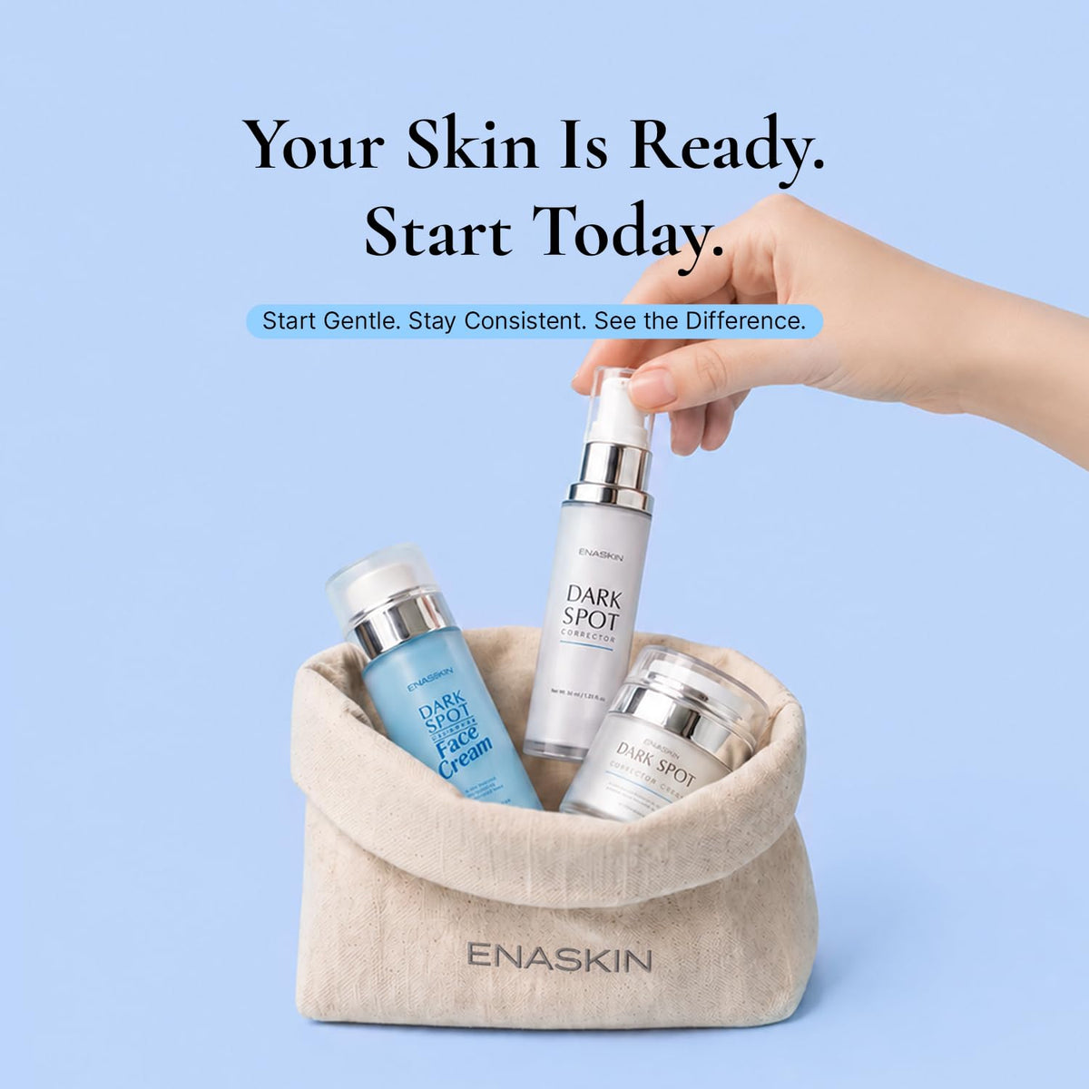 EnaSkin Dark Spot Corrector Serum close-up of bottle