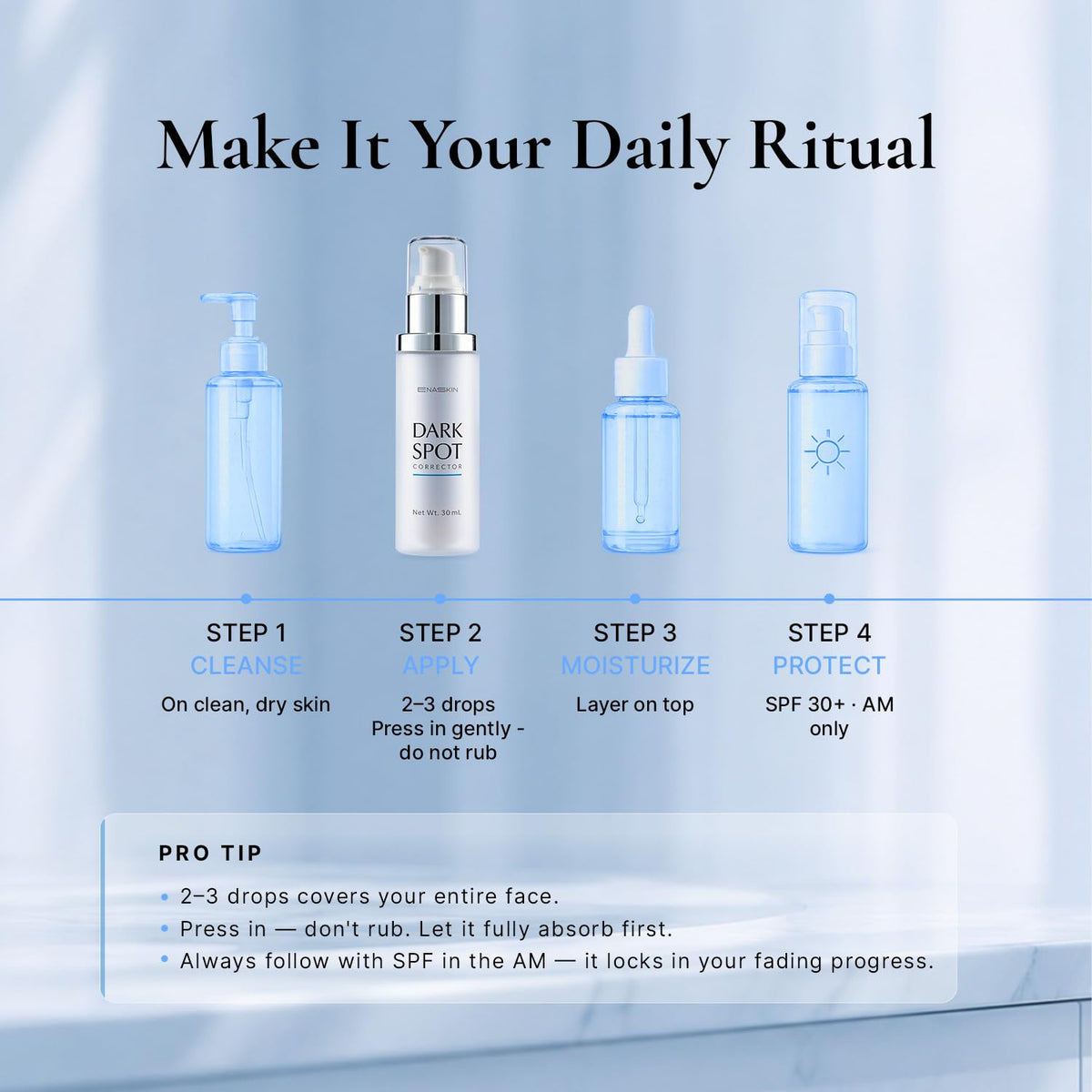 EnaSkin Dark Spot Corrector Serum in a skincare routine