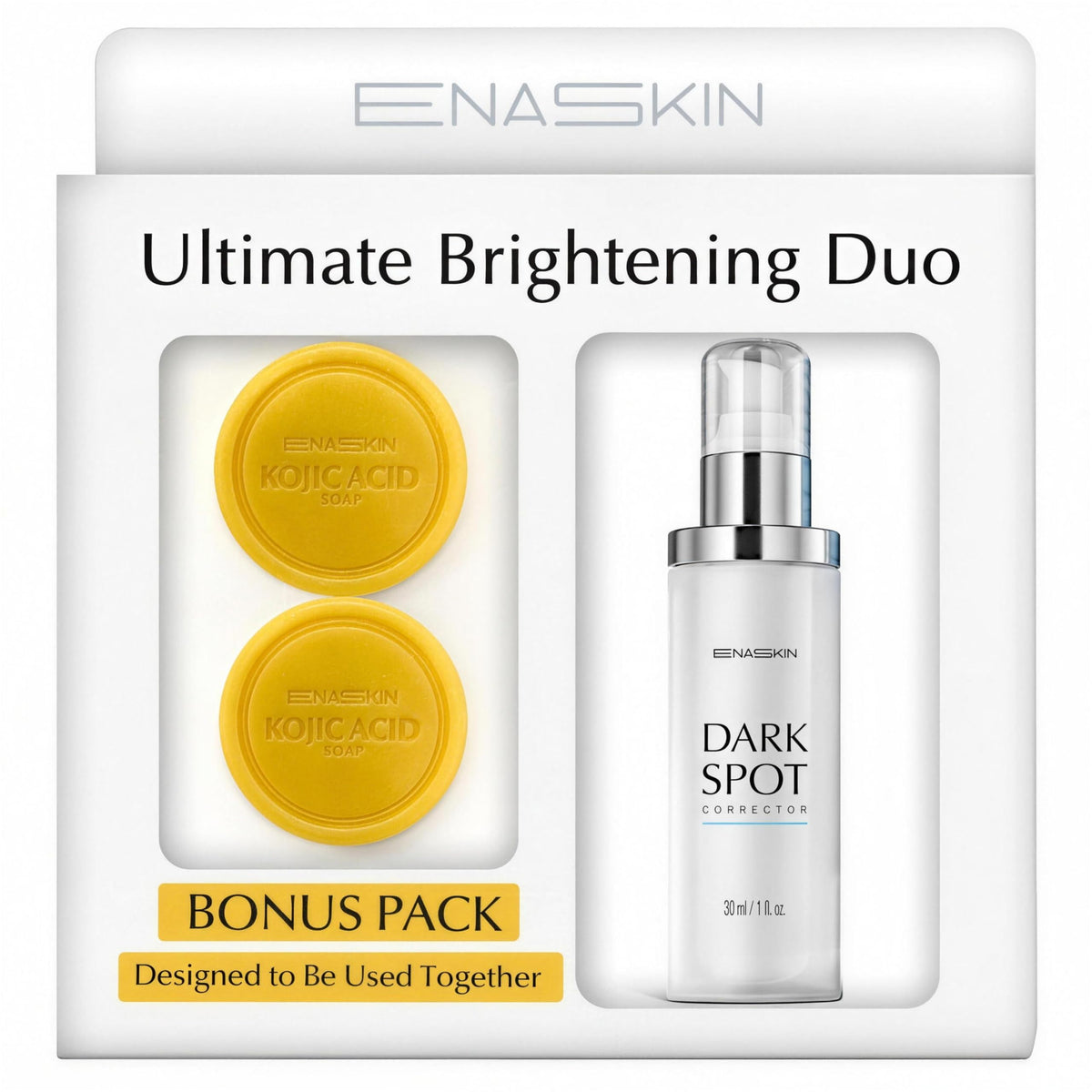 EnaSkin Dark Spot Corrector Set including serum and kojic acid soap