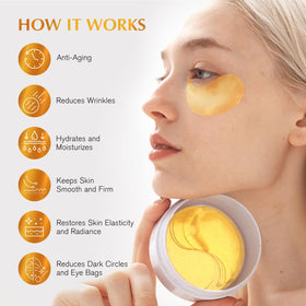 Enaskin Naturals 24K Gold Under Eye Patches in use