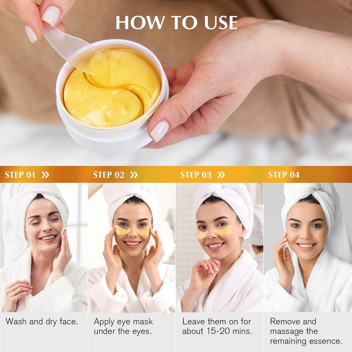 Enaskin Naturals 24K Gold Under Eye Patches with natural ingredients
