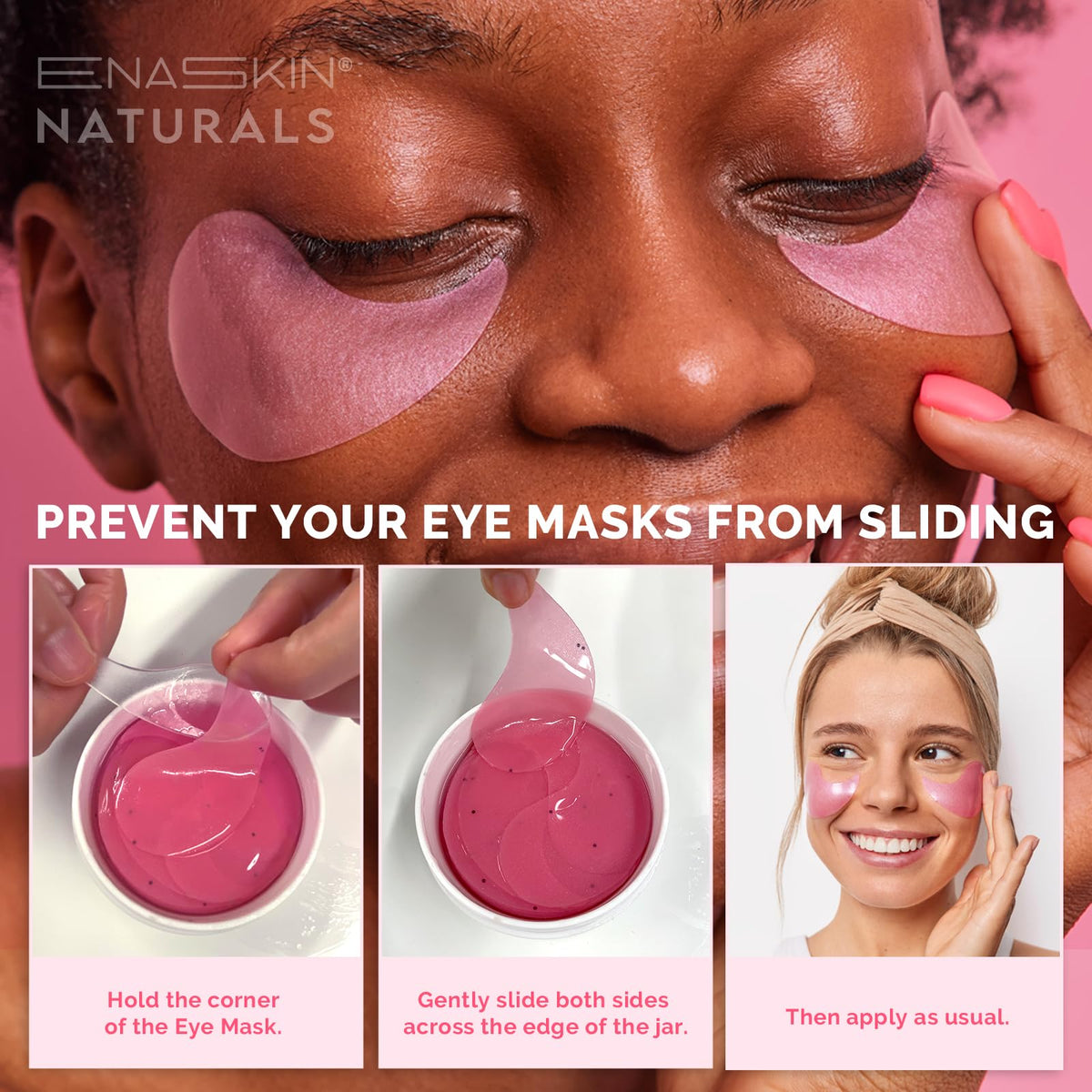Enaskin Naturals Under Eye Patches displayed with other beauty products