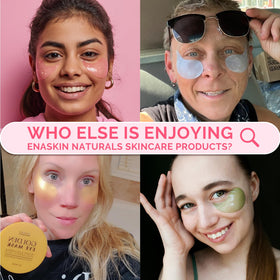 Enaskin Naturals Under Eye Patches in use during a morning routine