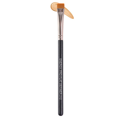 ENERGY Flat Definer Makeup Brush 212 front view with star glitter black handle