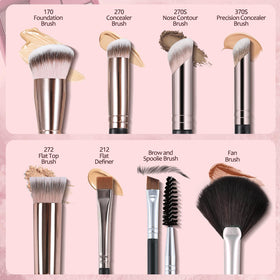 ENERGY Makeup Brush Set with various brush types including foundation and eyeshadow