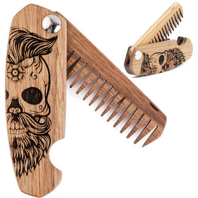Enjoy The Wood Beard Comb front view with walnut wood finish