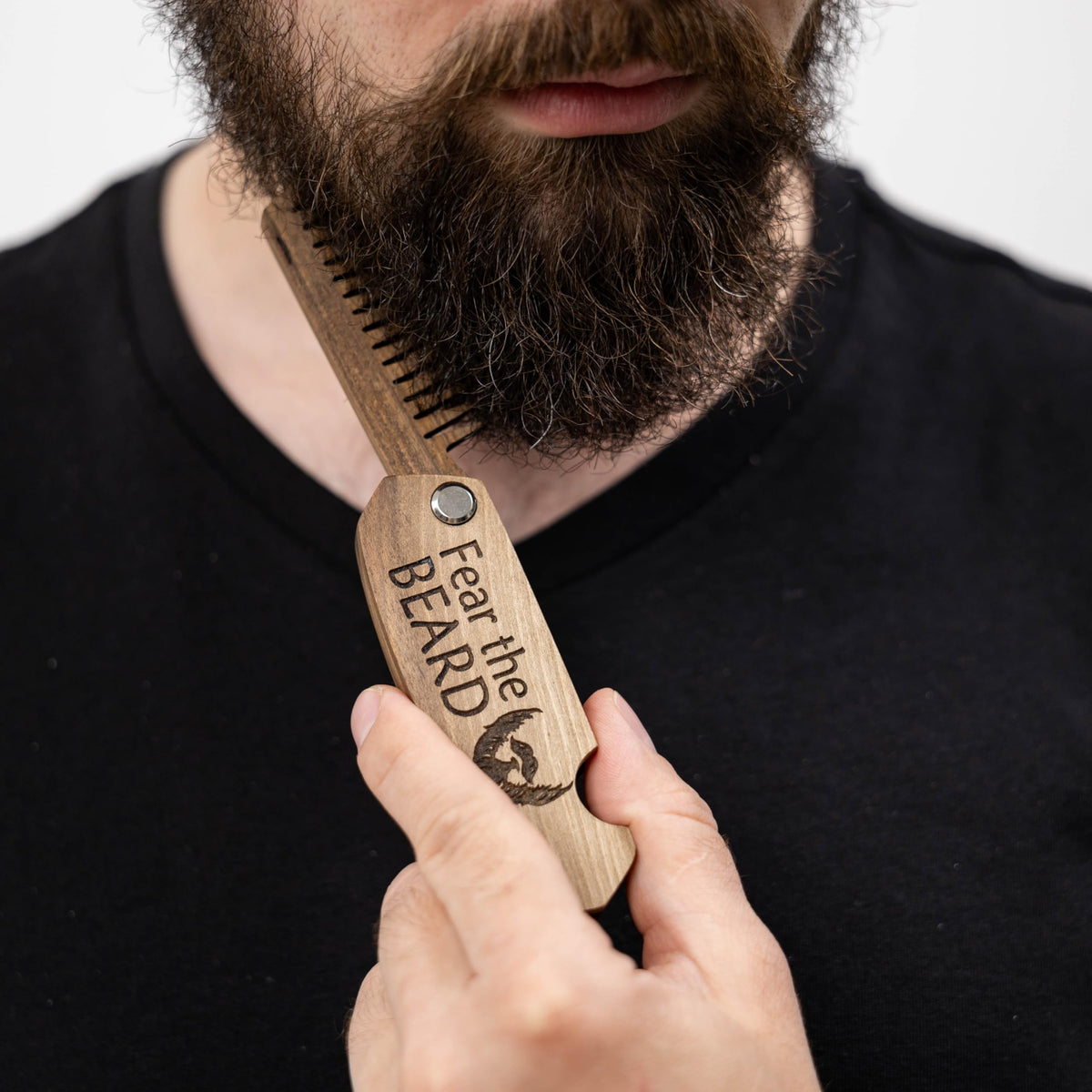 Enjoy The Wood Beard Comb handmade craftsmanship detail