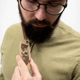 Enjoy The Wood Beard Comb in a lifestyle scene at the gym