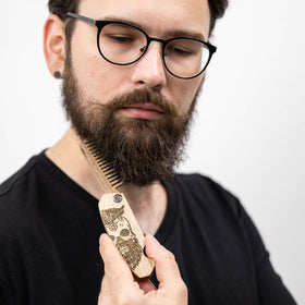 Enjoy The Wood Beard Comb packaged in a stylish box