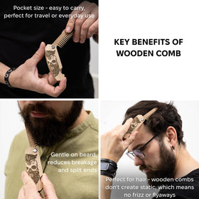 Enjoy The Wood Beard Comb side view showcasing its design