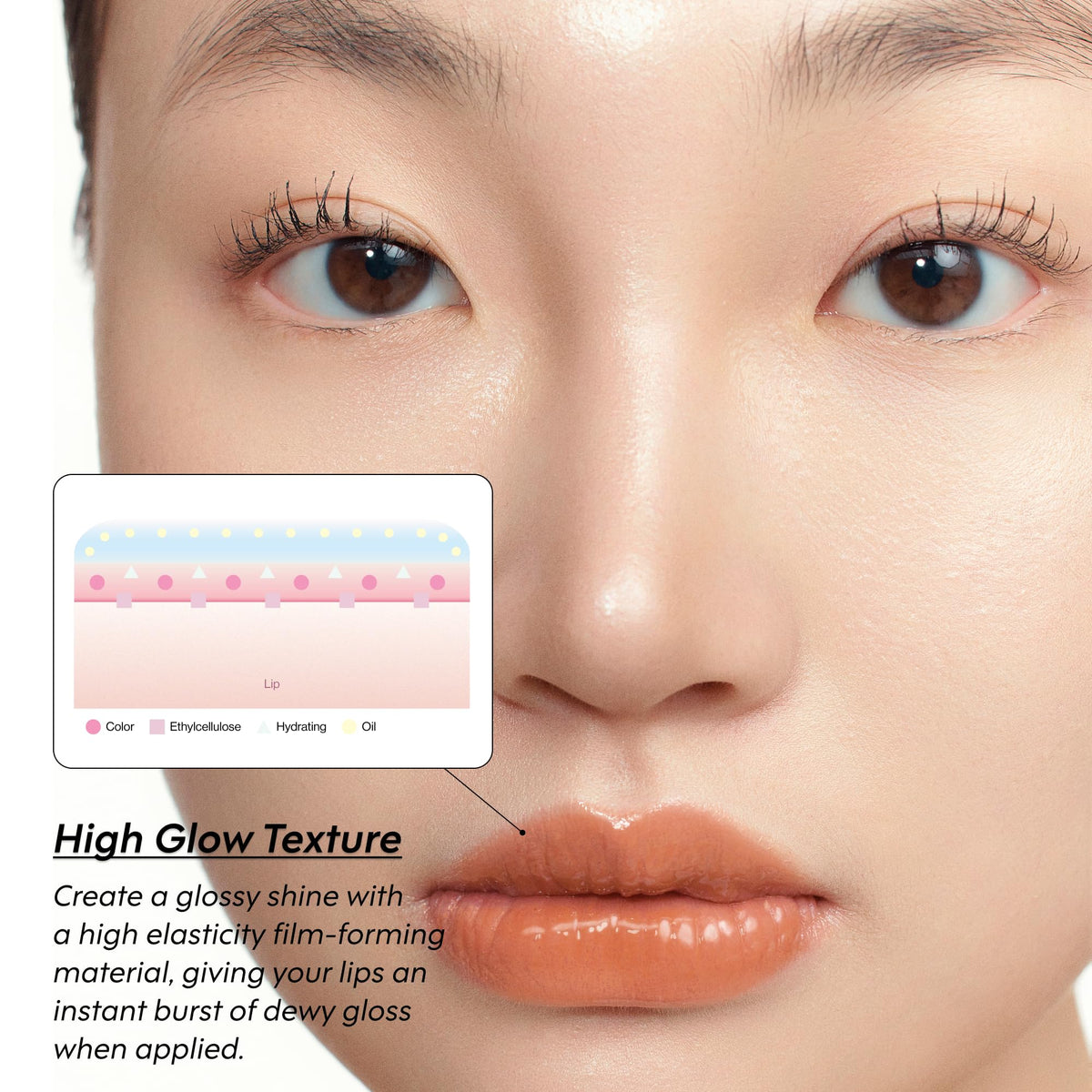 ENTROPY MAKE UP Glossy Lip Tint Ruby Charm texture close-up