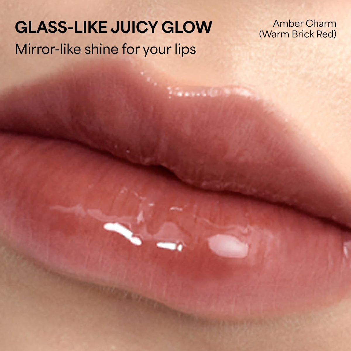 ENTROPY Makeup Glossy Lip Tint Amber Charm swatch on skin