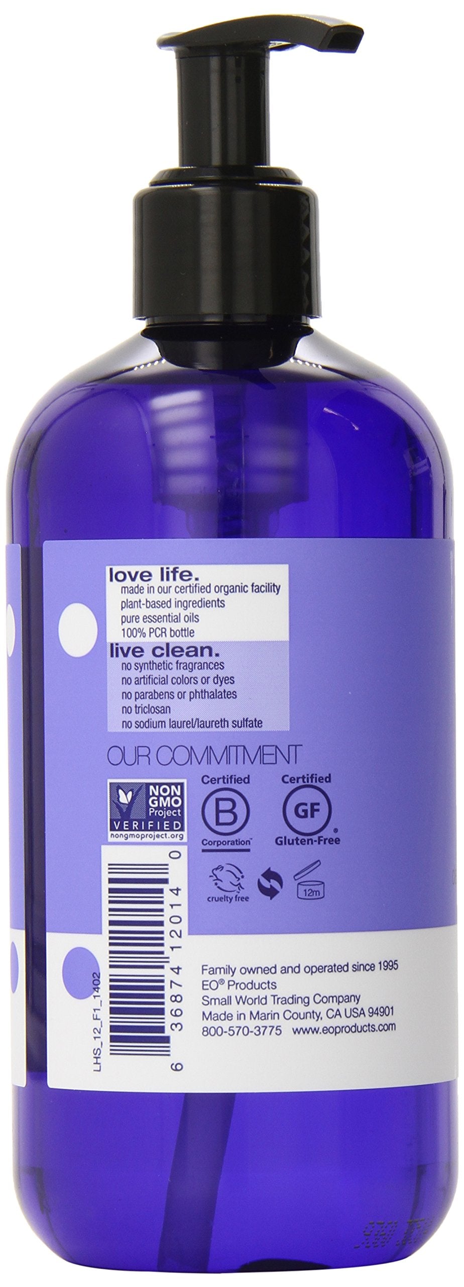 EO French Lavender Hand Soap 12 oz bottle side view