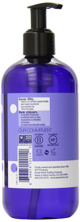 EO French Lavender Hand Soap 12 oz bottle side view