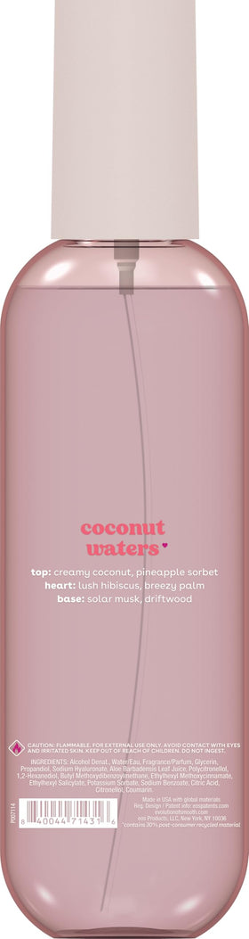eos Cashmere Body Mist Coconut Waters packaging details