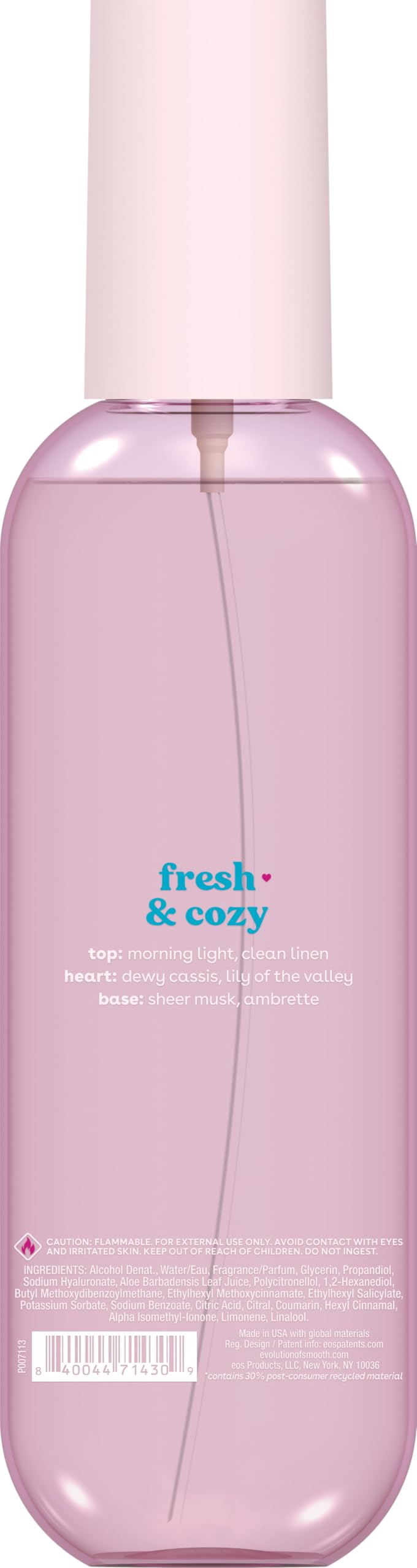 eos Cashmere Body Mist Fresh & Cozy mist application