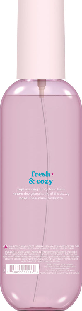 eos Cashmere Body Mist Fresh & Cozy mist application