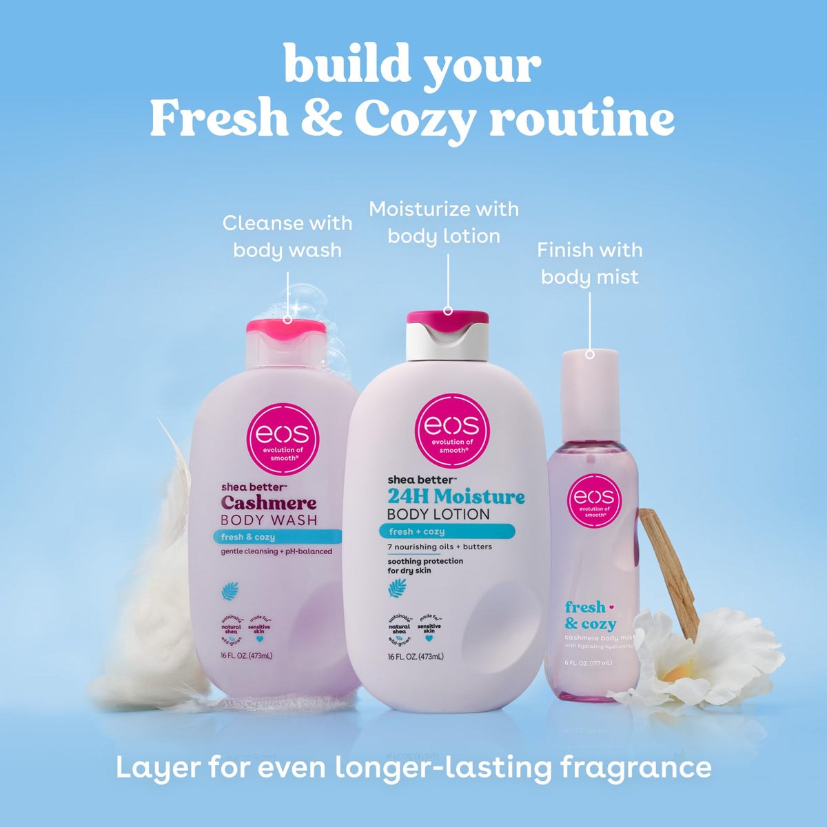 eos Cashmere Body Mist Fresh & Cozy packaging