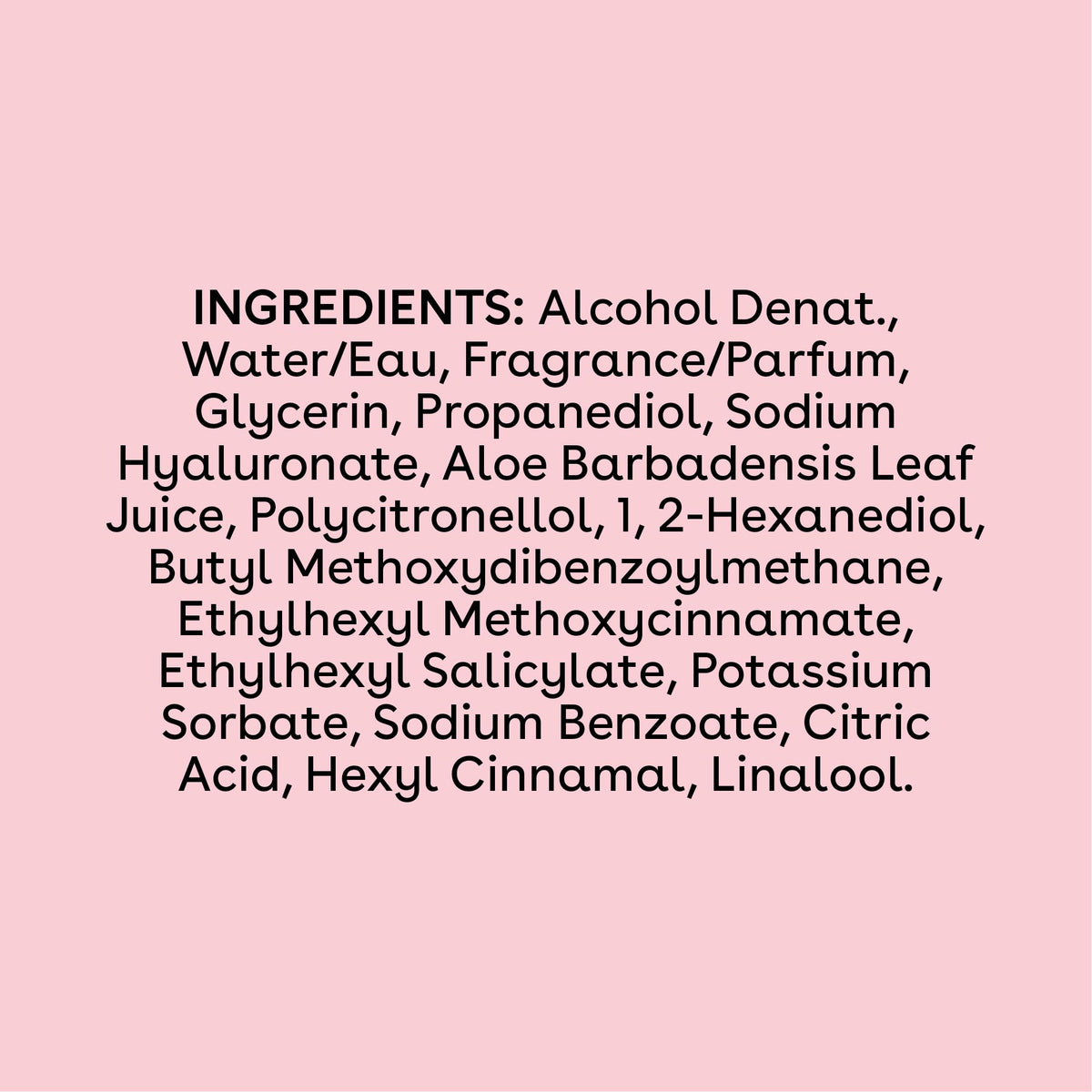 eos Cashmere Body Mist Jasmine Peach packaging details