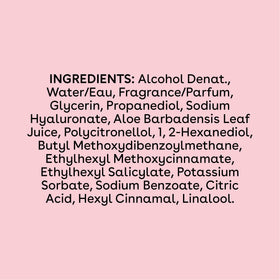 eos Cashmere Body Mist Jasmine Peach packaging details