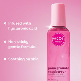 eos Cashmere Body Mist Pomegranate Raspberry bottle side view