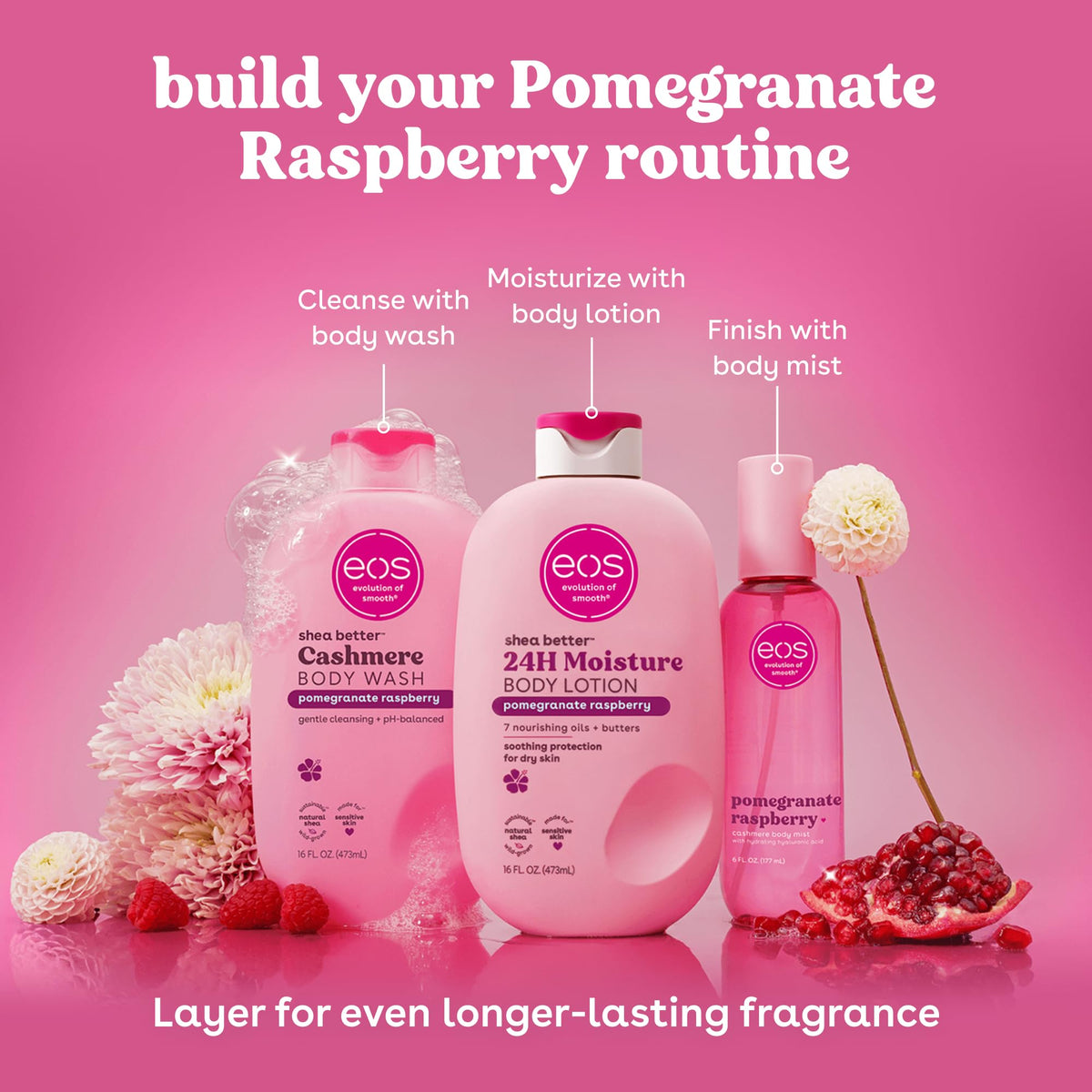 eos Cashmere Body Mist Pomegranate Raspberry mist spray close-up