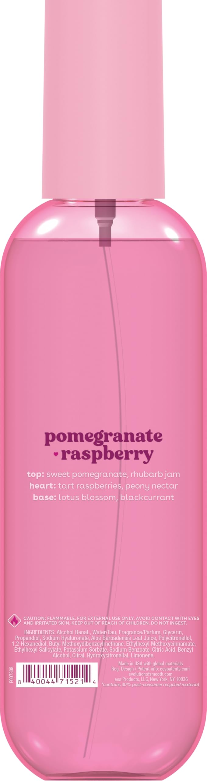 eos Cashmere Body Mist Pomegranate Raspberry on a vanity