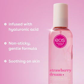 eos Cashmere Body Mist Strawberry Dream bottle with spray nozzle