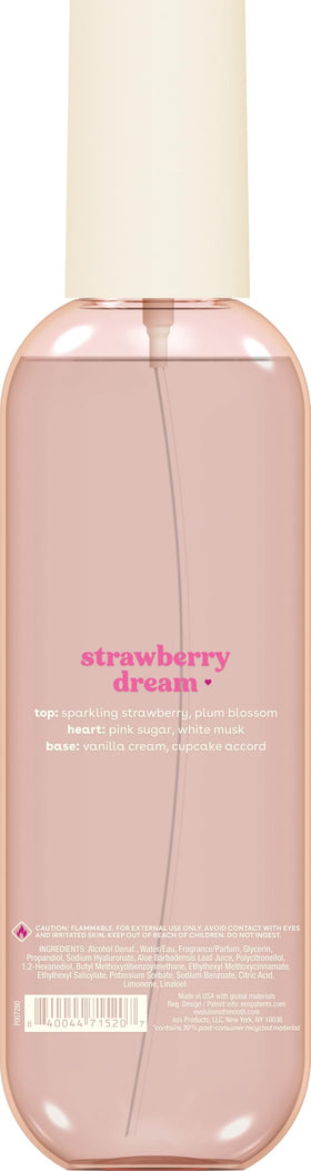 eos Cashmere Body Mist Strawberry Dream close-up of bottle design