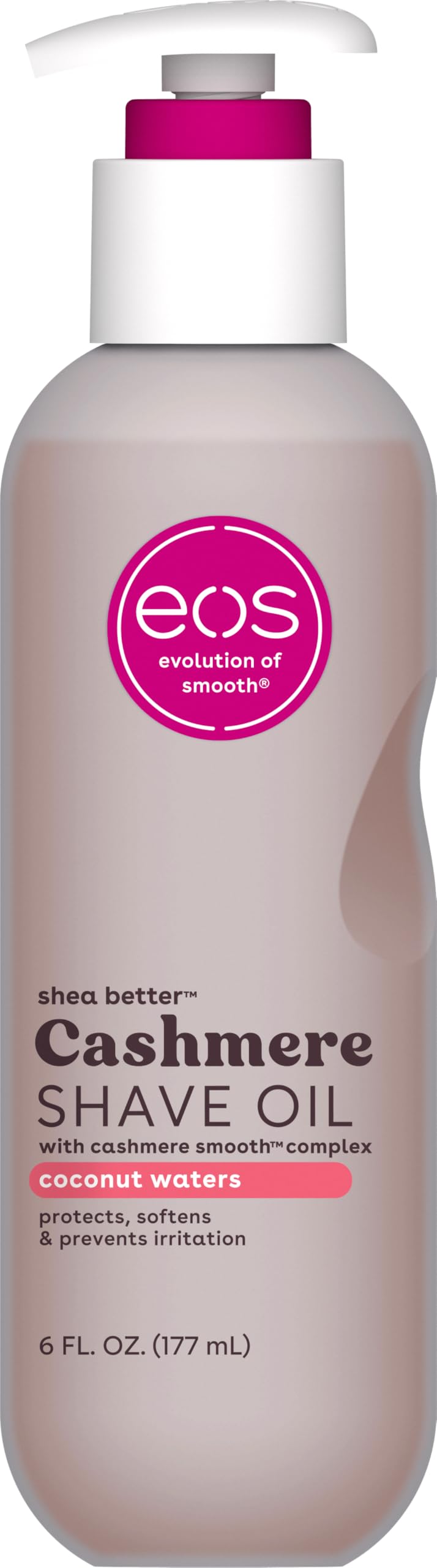 eos Cashmere Shave Oil Coconut Waters 6 oz front view
