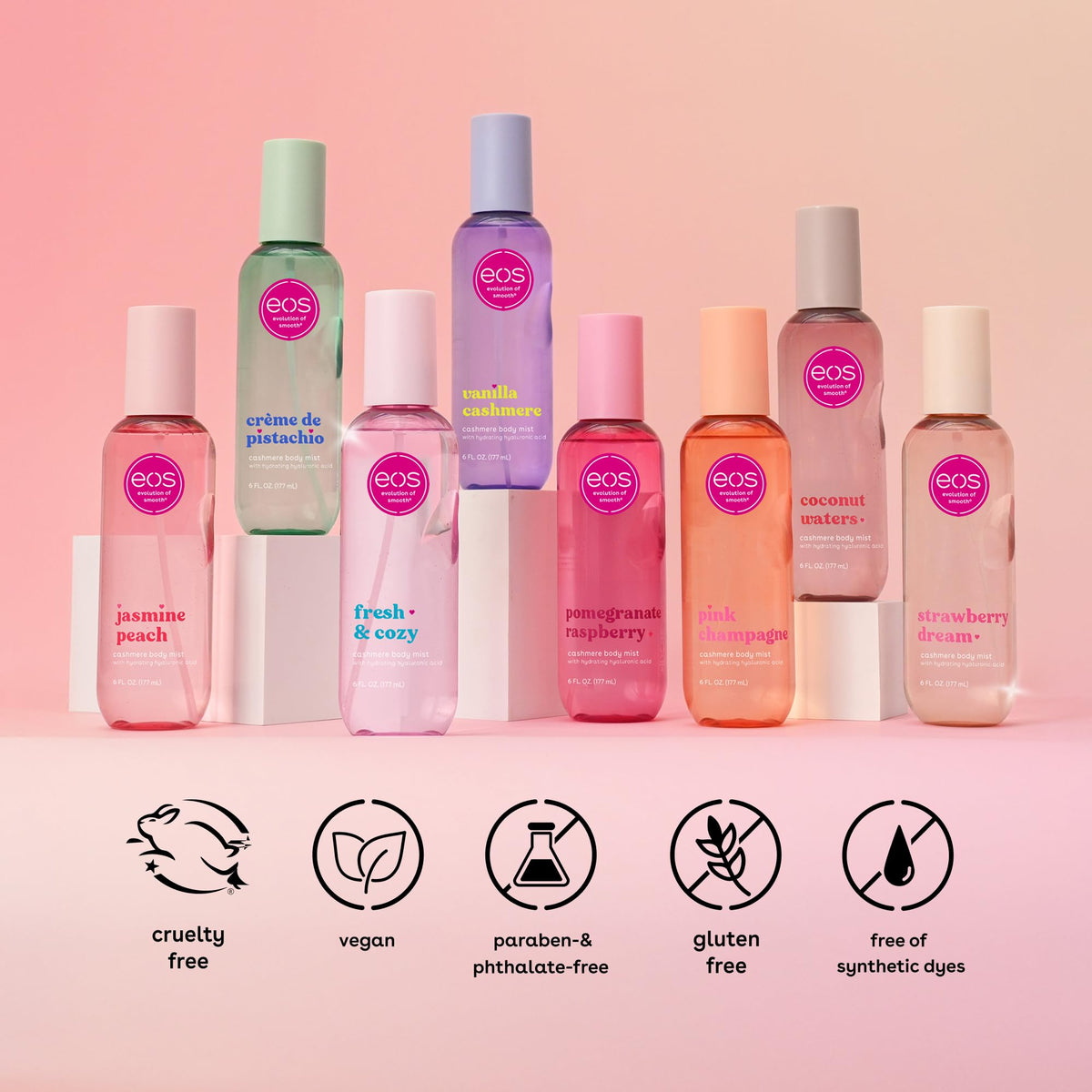 eos Crème de Pistachio Body Mist in lifestyle setting