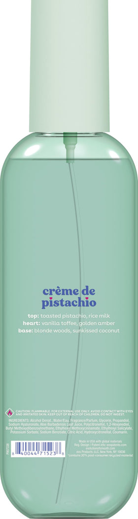 eos Crème de Pistachio Body Mist packaging detail