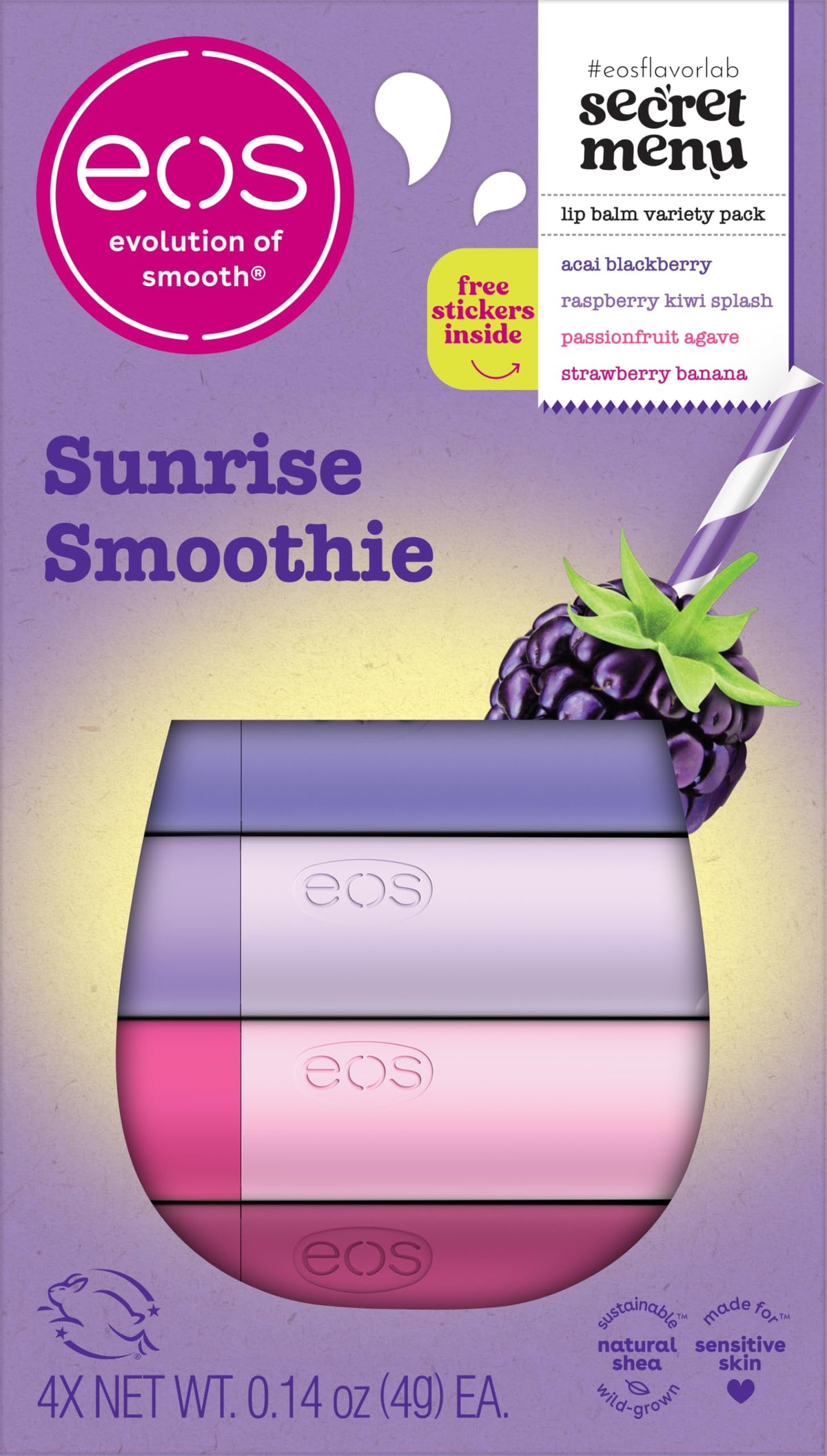 eos Flavor Lab Secret Menu Lip Balm Gift Set 4-Pack front view