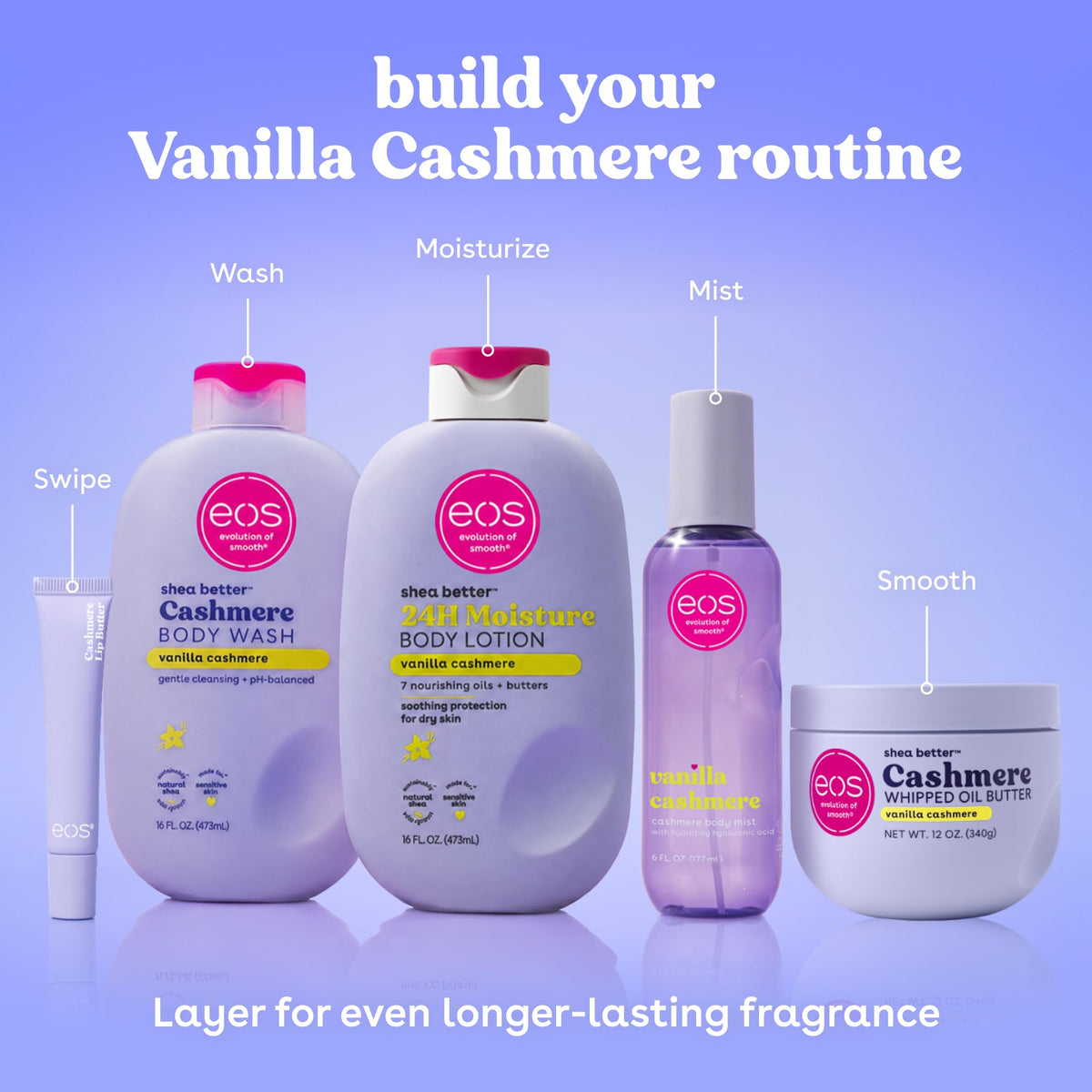 eos Vanilla Cashmere Whipped Oil Body Butter packaging details