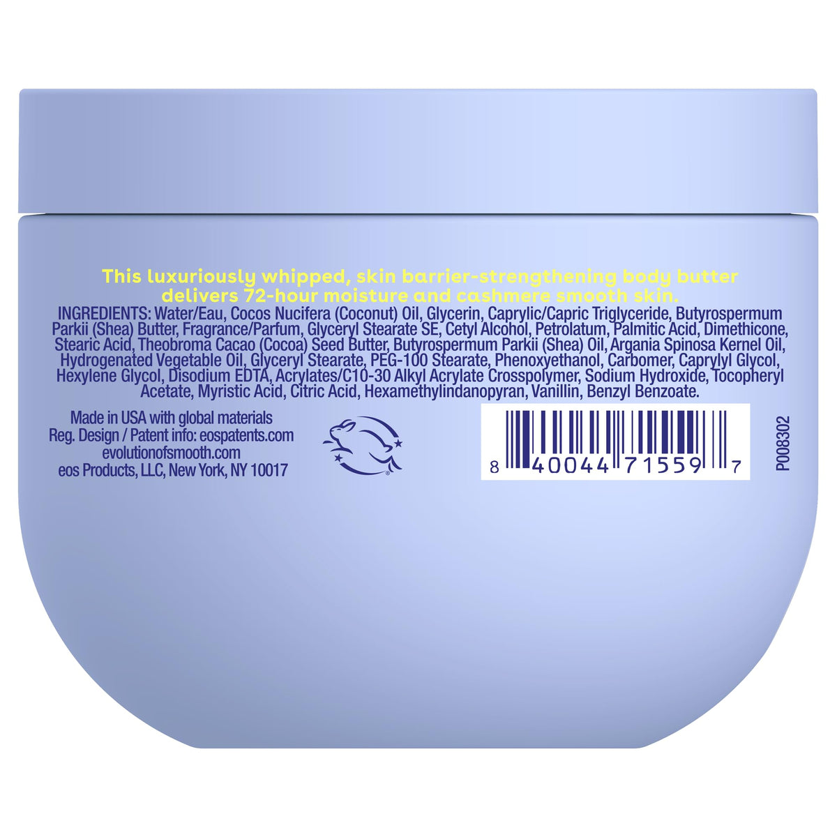 eos Vanilla Cashmere Whipped Oil Body Butter with vanilla and caramel notes