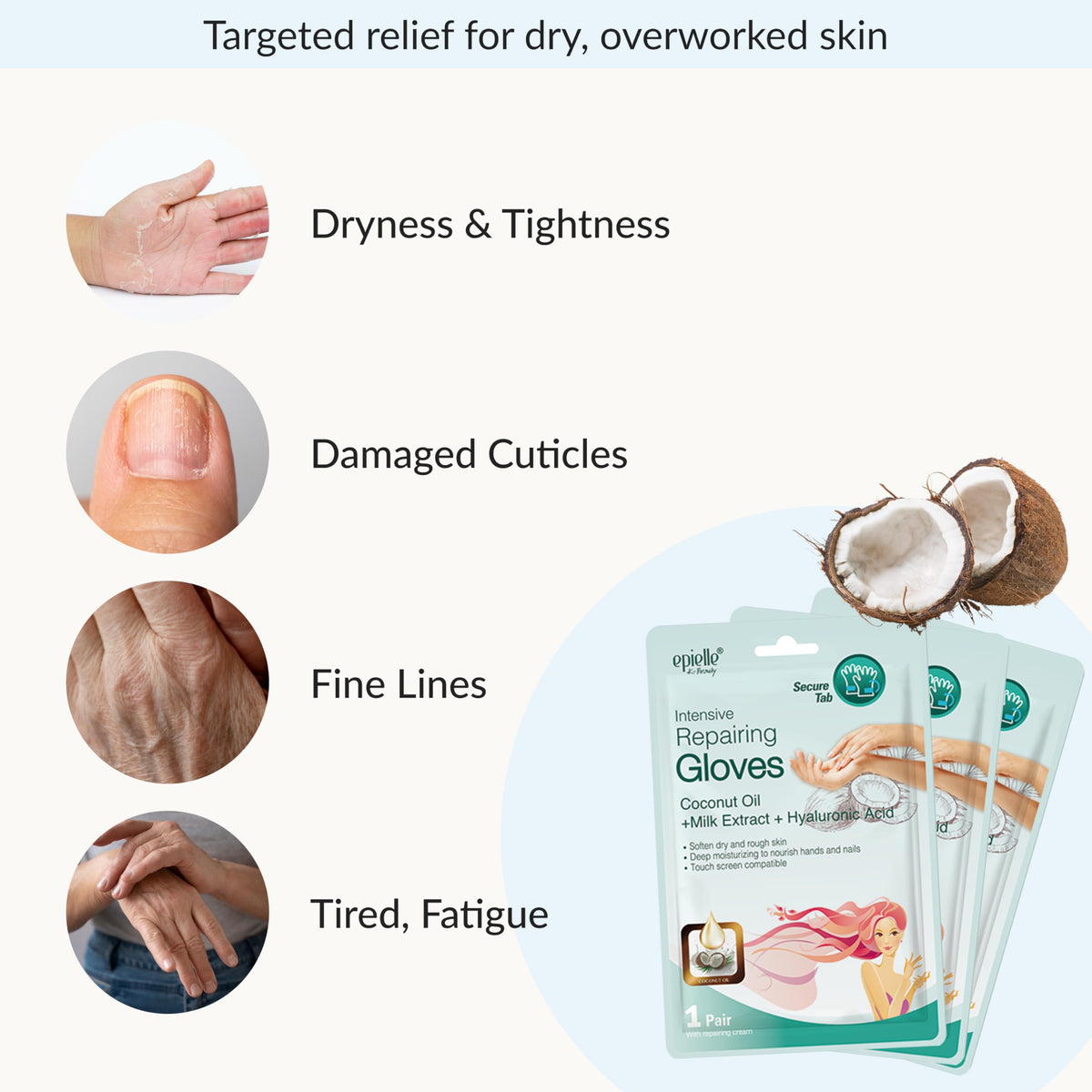 Epielle Intensive Repairing Hand Mask in use on hands