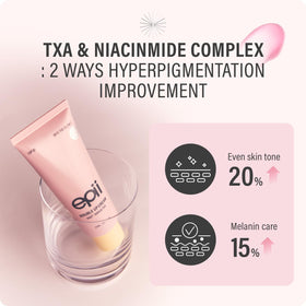 epii Double Up Cream 50mL with a fresh flower background