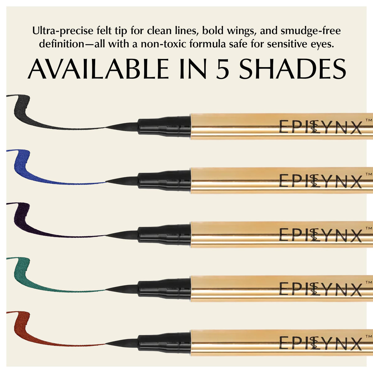 EPILYNX Liquid Eyeliner Dark Purple applied on skin